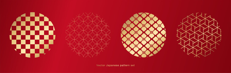和柄素材　伝統模様　パターン セット　和柄	
