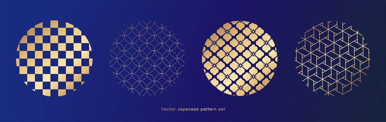 和柄素材　伝統模様　パターン セット　和柄	

