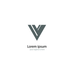 letter v logo concept with minimalist style