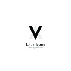 letter v logo concept with minimalist style
