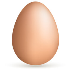 Vector realistic beige egg on white background on Easter and kitchen