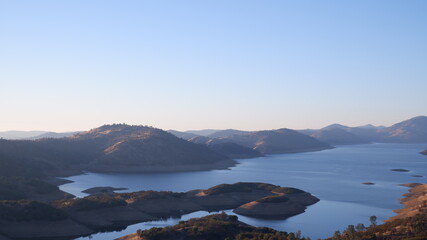 Lake and island view from mountains