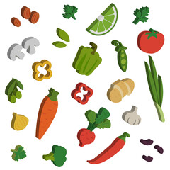 set of vegetables 3d