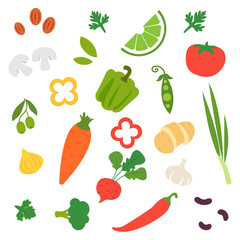 set of vegetables icons
