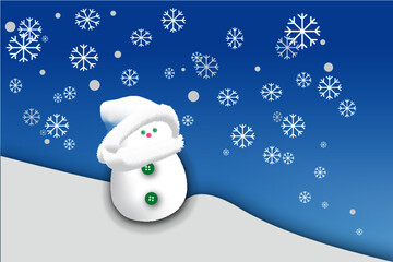 Cute Snowman with snowflakes