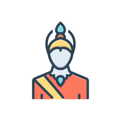 Color illustration icon for god