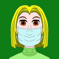 girl in a mask, wear masks take care of yourself and others