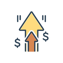 Color illustration icon for increased