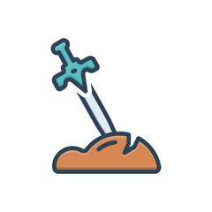 Color illustration icon for legend