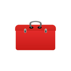 red suitcase isolated on white