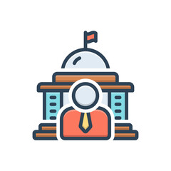 Color illustration icon for governor