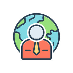 Color illustration icon for governor 