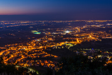 A view on San Marino city from the fortress