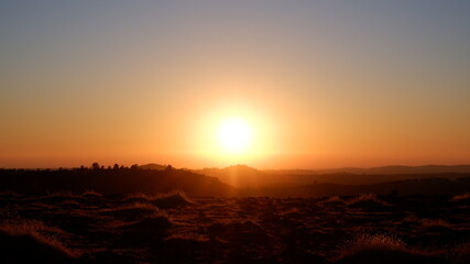 sunset over the mountains