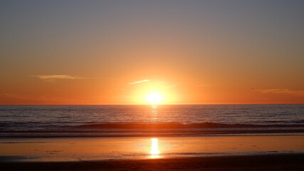 Sunset in Santa Monica Beach