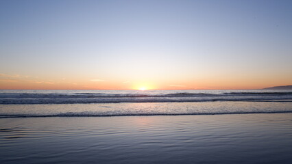Obraz premium Sunset in Santa Monica Beach