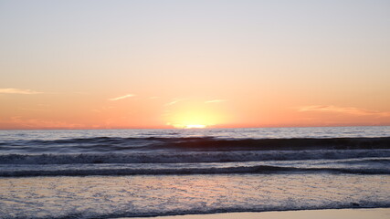 Sunset in Santa Monica Beach