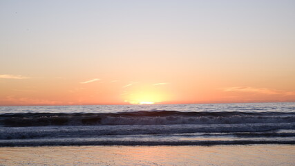 Sunset in Santa Monica Beach
