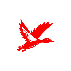 logo goose icon templet vector wing animal economy