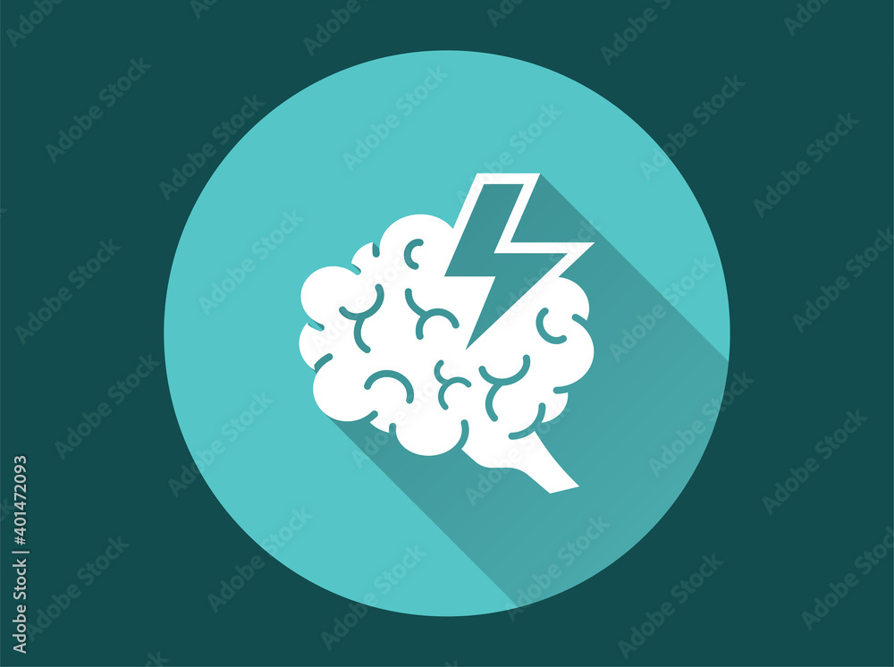 Poster brainstorming icon. vector illustration. symbol of machine learning, artificial intelligence.