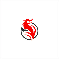 logo dragon icon templet vector tattoos