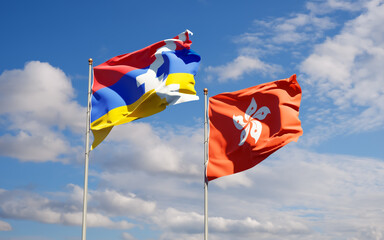 Flags of Hong Kong HK and Artsakh.
