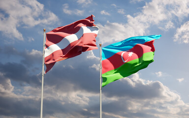 Flags of Latvia and Azerbaijan