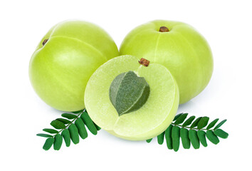 Indian gooseberry fruits  isolated on white 