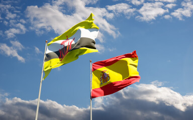 Flags of Spain and Brunei.