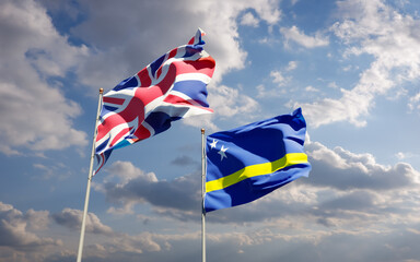 Flags of UK British and Curacao.
