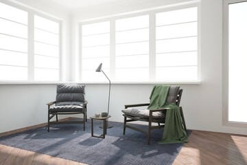 Modern interior design. 3D illustration