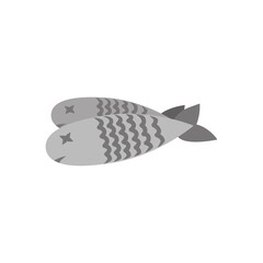 a handful of fish to eat. flat isolated