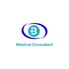 Obraz premium Initial letter B with medical cross icon and loop care symbol for healthy hospital medicine logo design concept vector