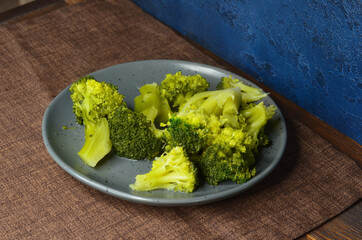 green broccoli vegetable, source of vitamin B, C and E, potassium, eco product, healthy food for vegetarians, diet concept, detox