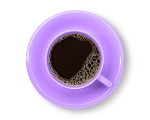 Purple cup of coffee