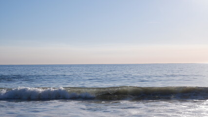 Pacific Ocean waves and sunlights