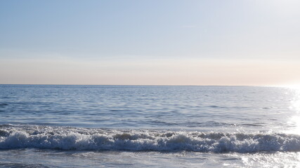 Pacific Ocean waves and sunlights