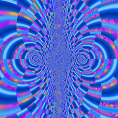 Blue red orange purple spirals, fractal, abstract background with spiral