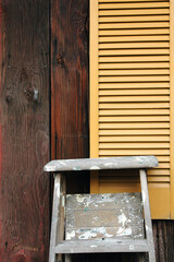 Wooden wall on a house displayed outdoors.