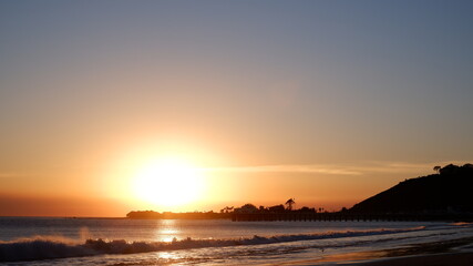 Sunset view in Malibu Beach