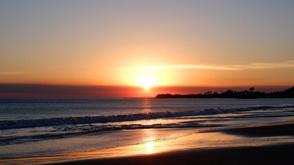 Sunset view in Malibu Beach