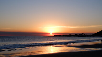 Sunset view in Malibu Beach