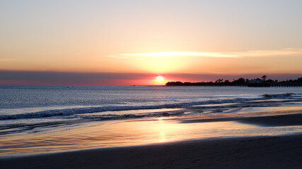 Sunset view in Malibu Beach