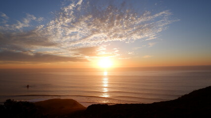 Pacific ocean and sunset