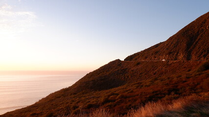 Ocean drive between mountains