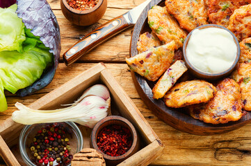 Tasty vegetable cutlet from cabbage