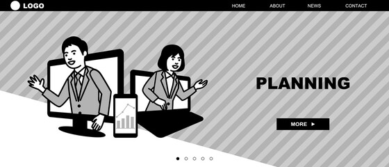 Web page template of business. Landing page concepts for website development. Vector illustration.