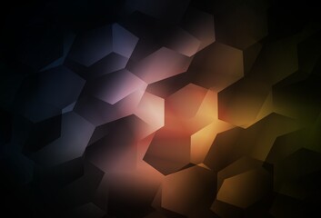 Light Pink, Yellow vector background with set of hexagons.