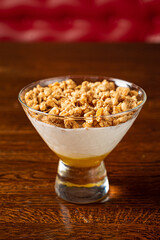 panna cotta with honey and cookies