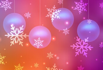 Light Pink, Yellow vector pattern in Christmas style.